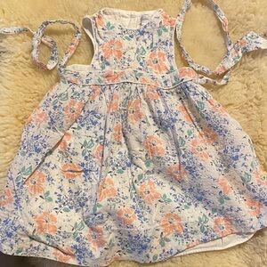 Ralph Lauren Cream Sundress with Peach and Blue Floral Print